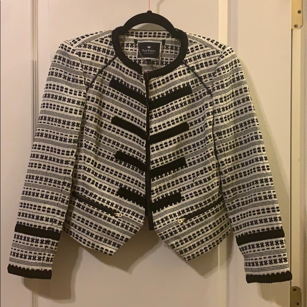 Juicy Couture crop work jacket with stitch detail